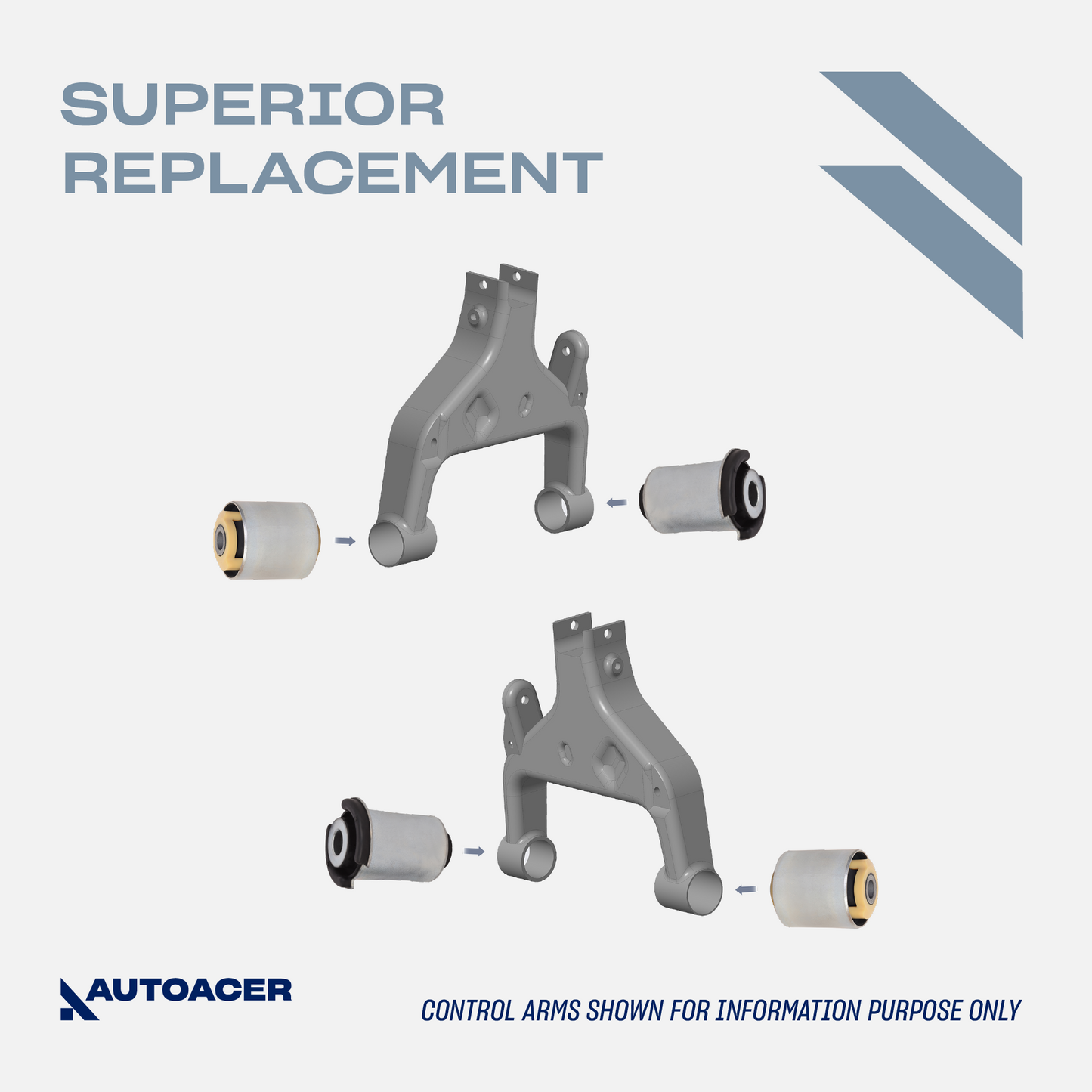 AUTOACER - Front & Rear Upper, Lower Control Arm Bushes & Knuckle Bushing Kit 20 Piece Land Rover Range Rover Sport L320