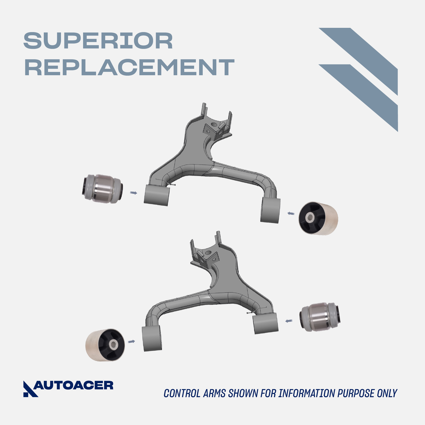 AUTOACER - Rear Upper Control Arm Bushing Kit 4 Piece for Land Rover Range Rover Sport L320