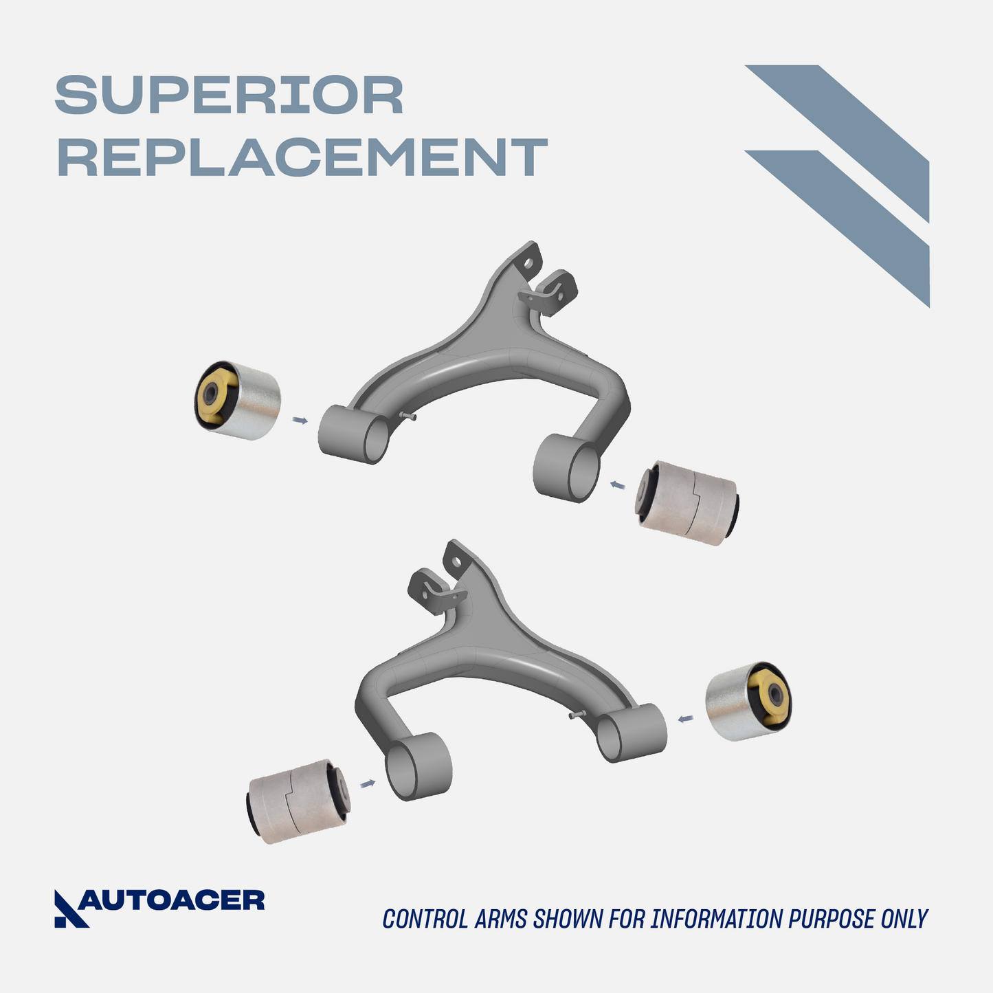 AUTOACER - Rear Upper Control Arm Bushing Kit 4 Piece for Land Rover LR3 & LR4