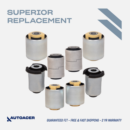 AUTOACER - Rear Upper & Lower Control Arm Bushing Kit 8 Piece for Land Rover LR3 & LR4