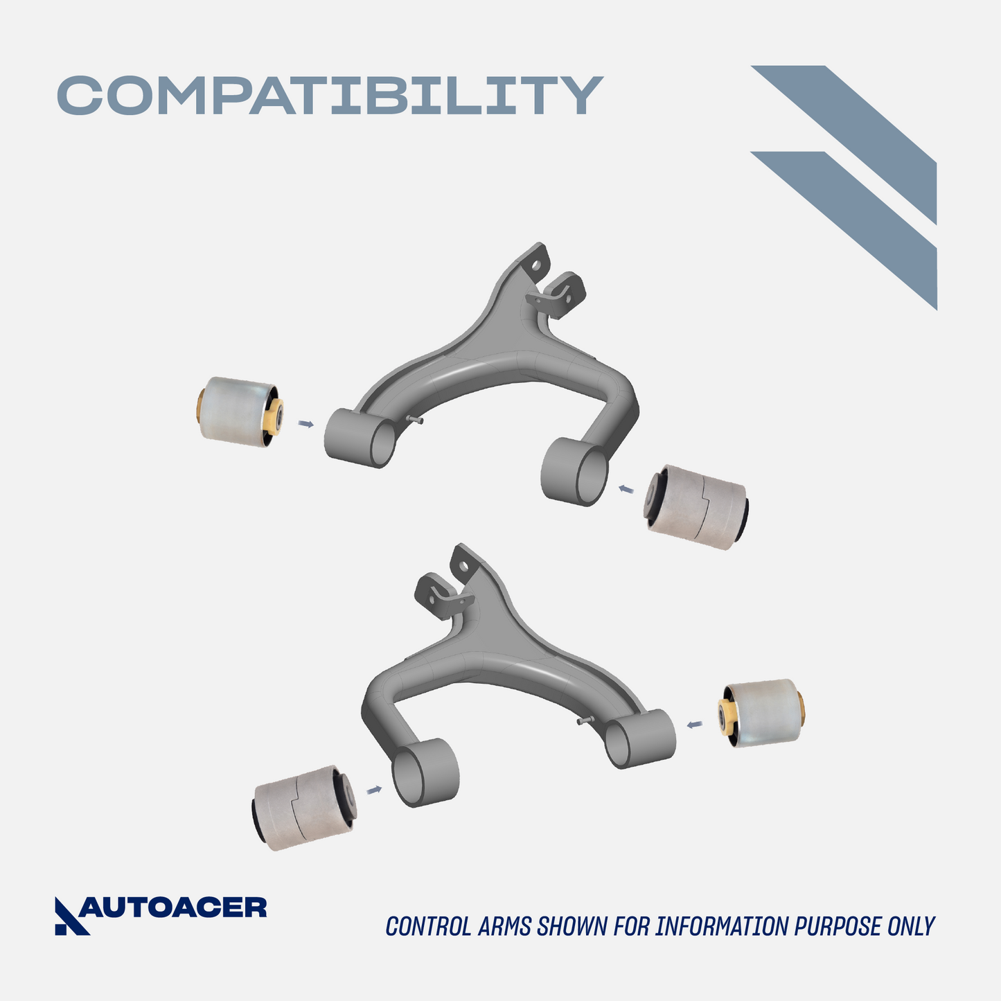 AUTOACER - Front & Rear, Upper & Lower Control Arm Bushings & Rear Knuckle Bushes 20 Piece for Land Rover LR3, LR4 