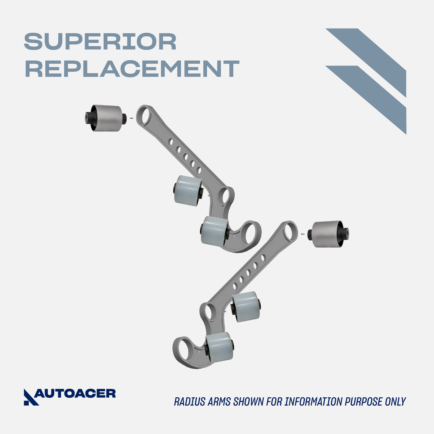 AUTOACER - Front Suspension / Radius Arm Bushing Kit 6 Pcs for LAND ROVER DISCOVERY II 1998 - 2004 (L318 All Models)
