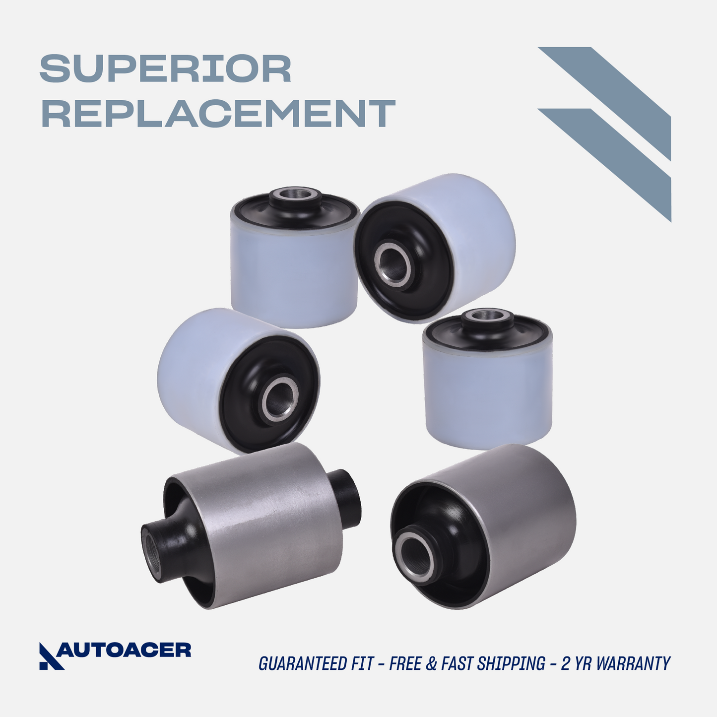 AUTOACER - Front Suspension / Radius Arm Bushing Kit 6 Pcs for LAND ROVER DISCOVERY II 1998 - 2004 (L318 All Models)