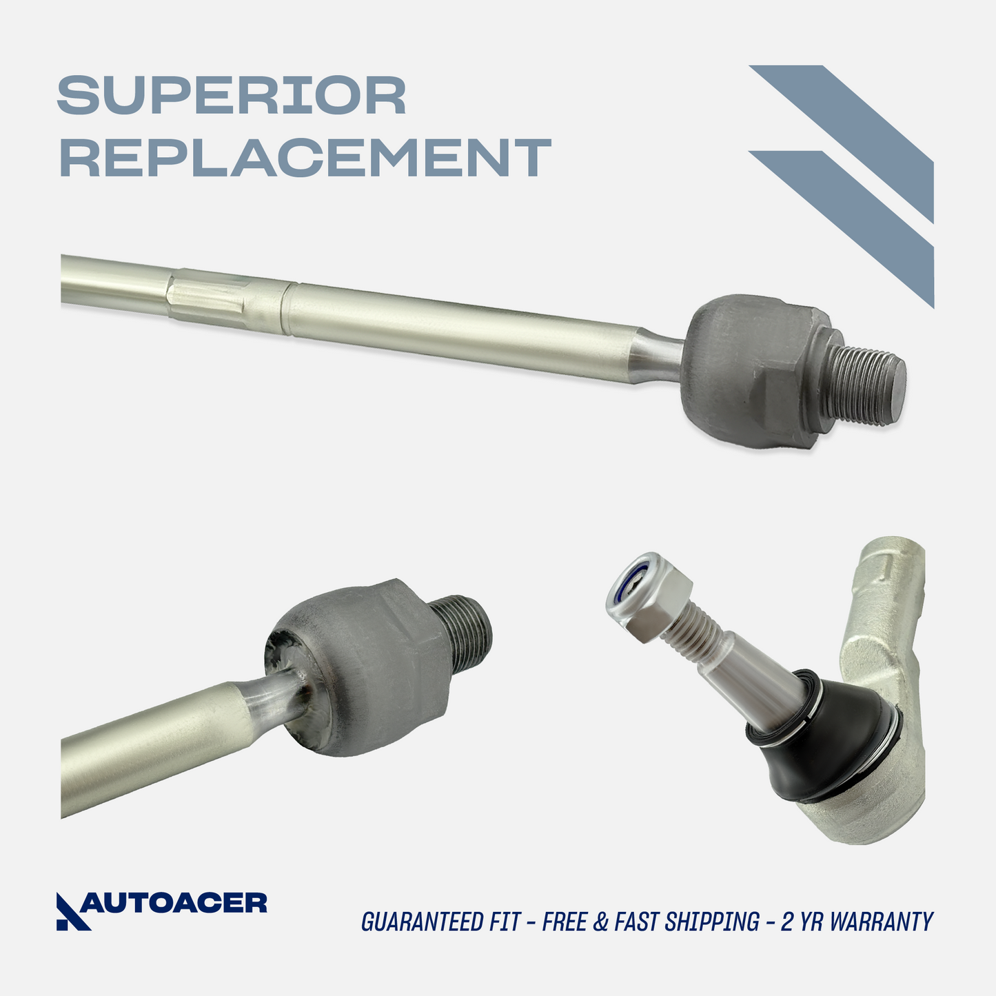 AUTOACER - 4p Front Inner Outer Tie Rod Ends for Land Rover LR4 / Discovery 4 2009 - 2018