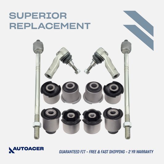 AUTOACER - 12p Front Upper, Lower Control Arm Bushings & Inner, Outer Track Rod End Kit Compatible with LAND ROVER Range Rover Sport 2005 - 2009