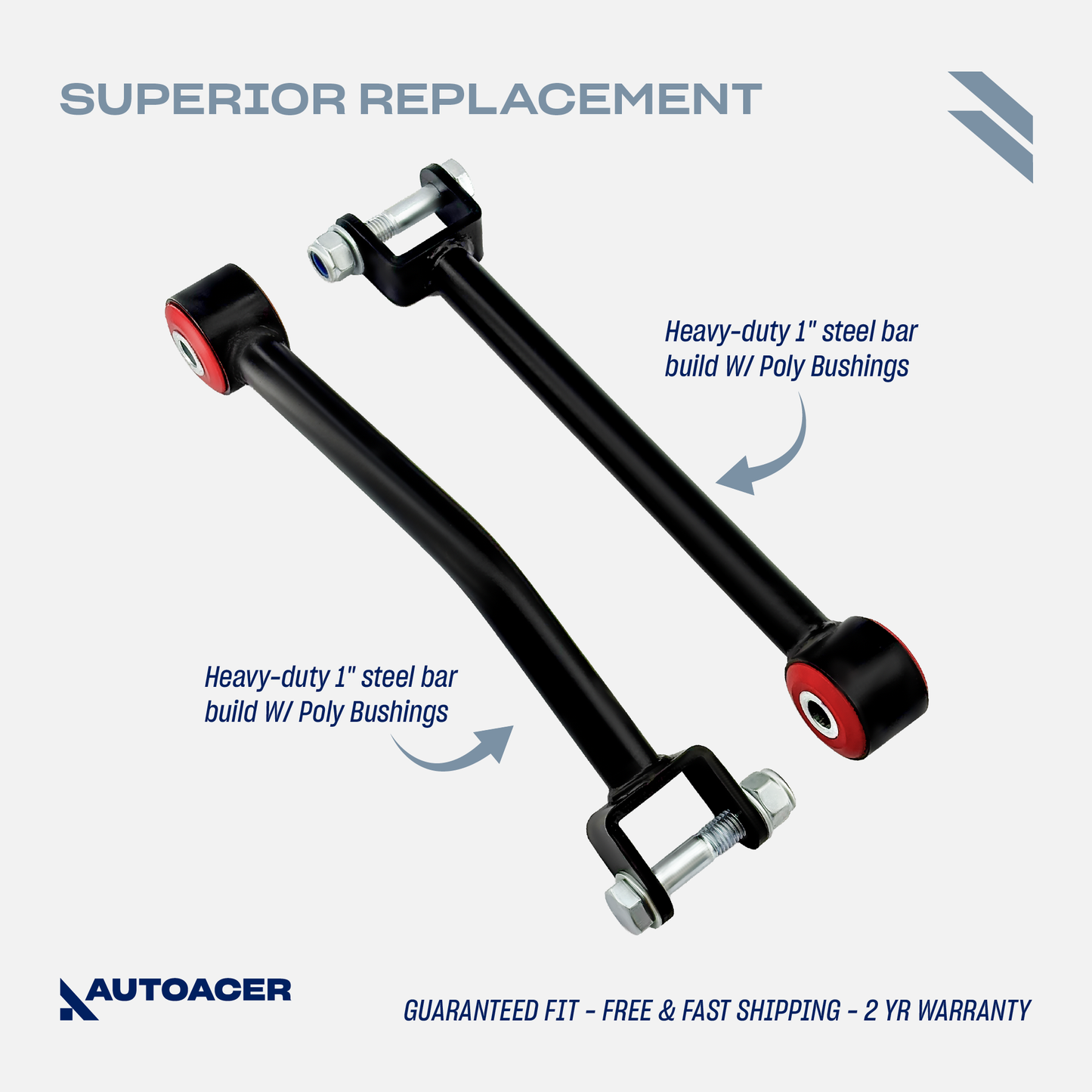 AUTOACER - 2p Heavy Duty Cranked Watts Linkage Arms W/ PU Bushings For LAND ROVER Discovery 2 1998 - 2004 