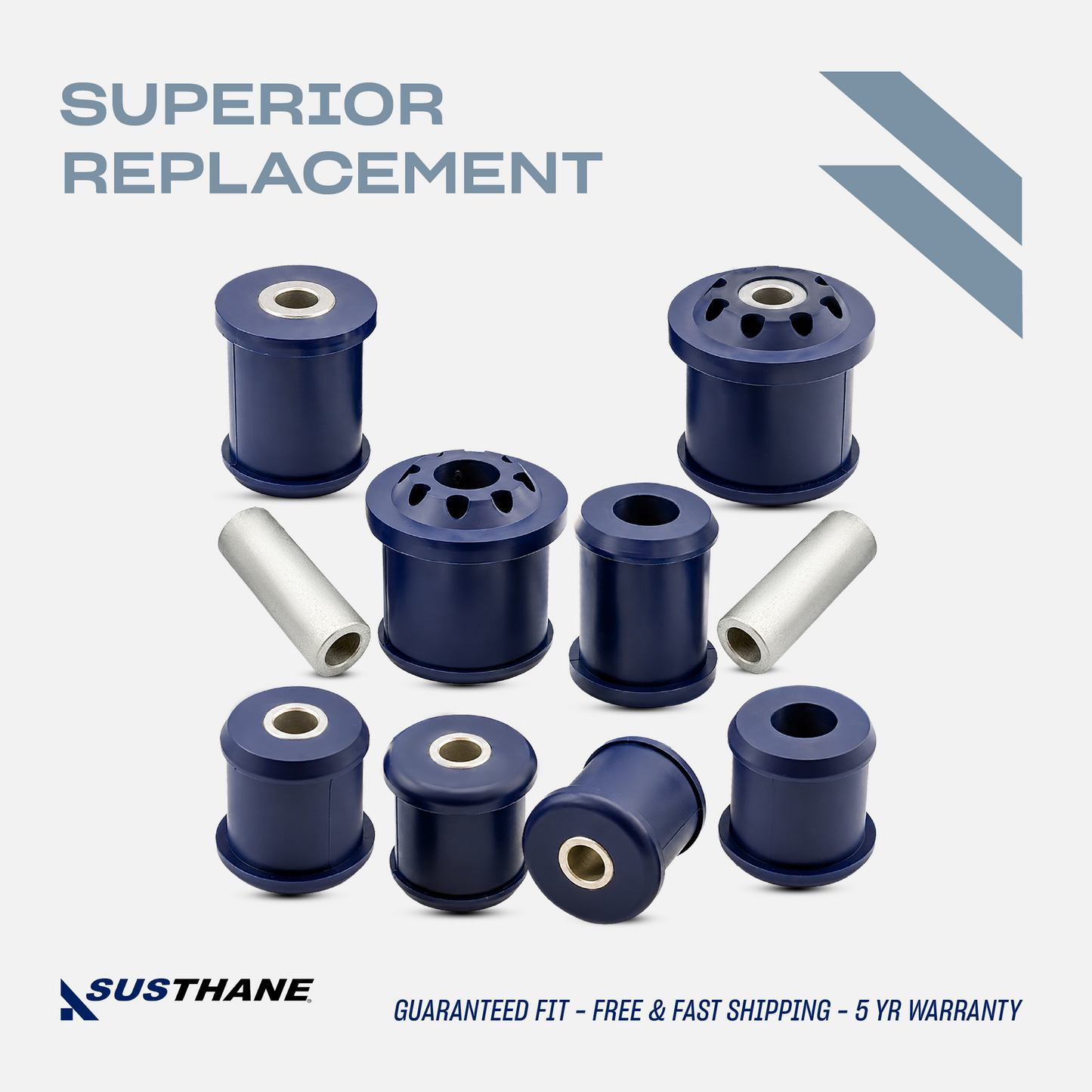 AUTOACER - 8p Front Upper Lower Control Arm Poly Bushing Kit For Land Rover LR3 2004 - 2009, LR4 2009 - 2018, Range Rover Sport 2005 - 2013