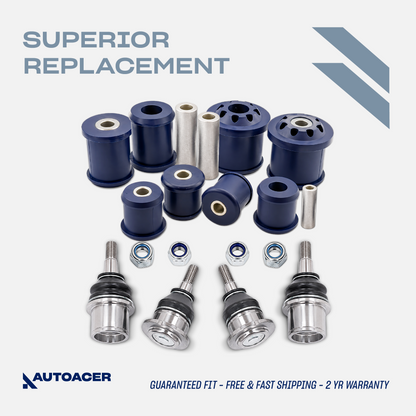 AUTOACER - 12p Front Upper Lower Control Arm PU Bushings & Ball Joints For Land Rover LR3 2004 - 2009, LR4 2009 - 2018, Range Rover Sport 2005 - 2013
