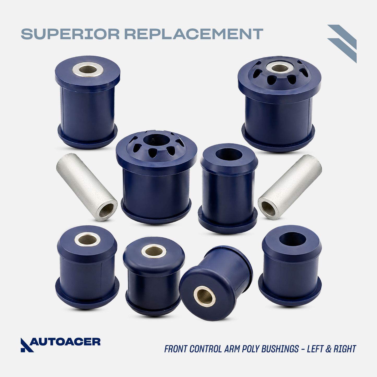 AUTOACER Front & Rear Control Arm Repair Kit 24p - Upper Lower Control Arm PU Bushings, Knuckle Bushings & Ball Joints For LAND ROVER LR3, LR4, Range Rover Sport