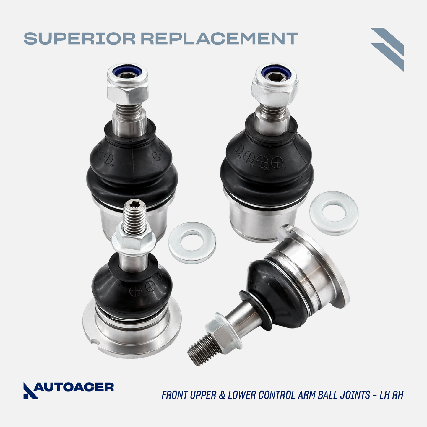 AUTOACER Front & Rear Control Arm Repair Kit 24p - Upper Lower Control Arm PU Bushings, Knuckle Bushings & Ball Joints For LAND ROVER LR3, LR4, Range Rover Sport
