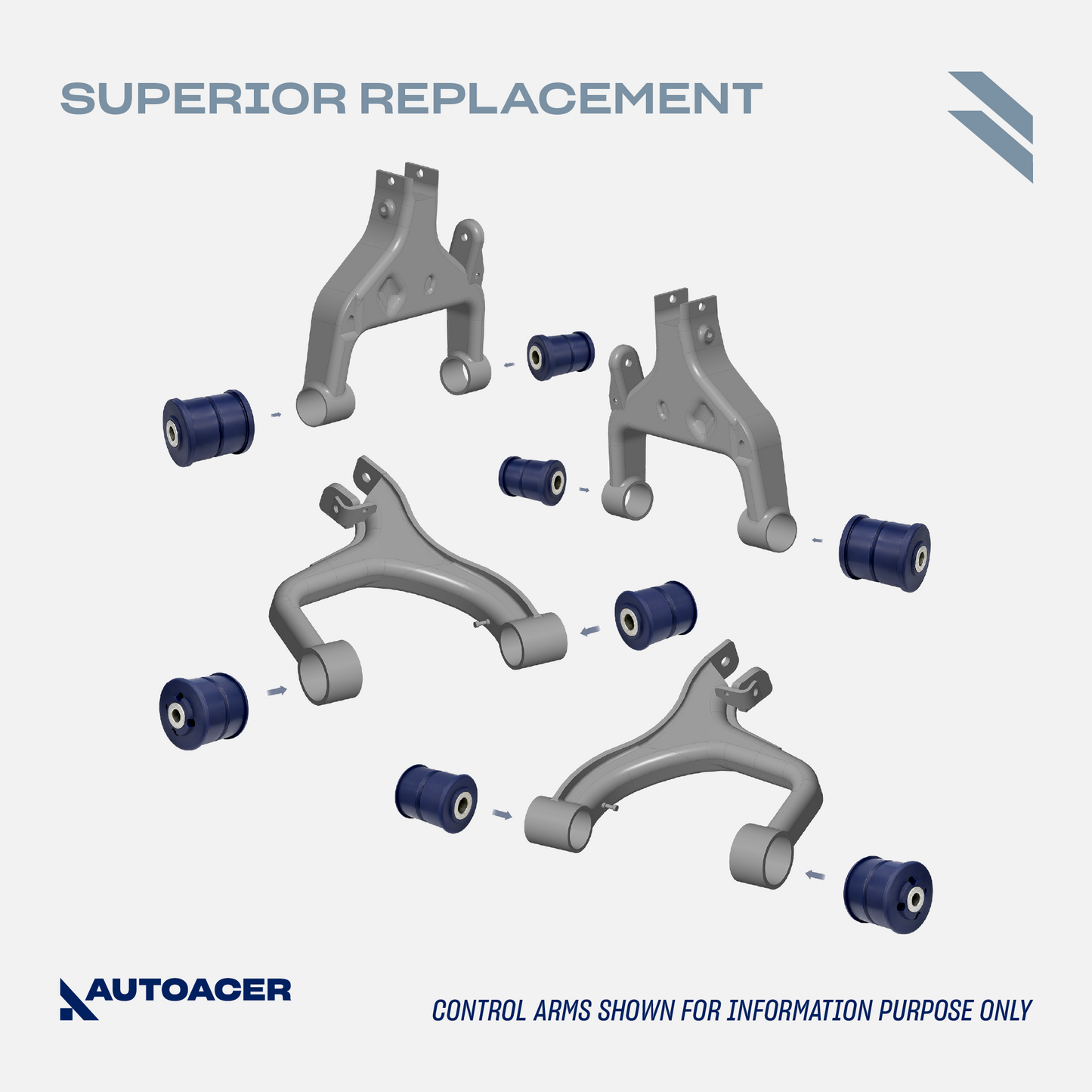 AUTOACER Front & Rear Control Arm Repair Kit 24p - Upper Lower Control Arm PU Bushings, Knuckle Bushings & Ball Joints For LAND ROVER LR3, LR4, Range Rover Sport
