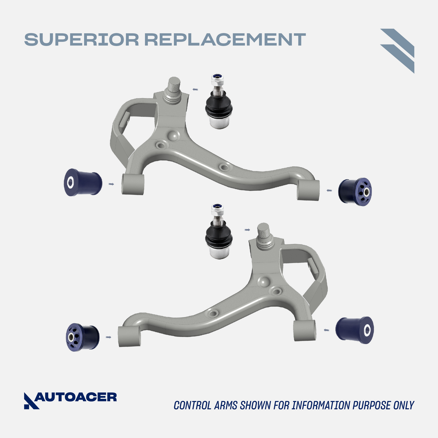 AUTOACER Front & Rear Control Arm Repair Kit 24p - Upper Lower Control Arm PU Bushings, Knuckle Bushings & Ball Joints For LAND ROVER LR3, LR4, Range Rover Sport