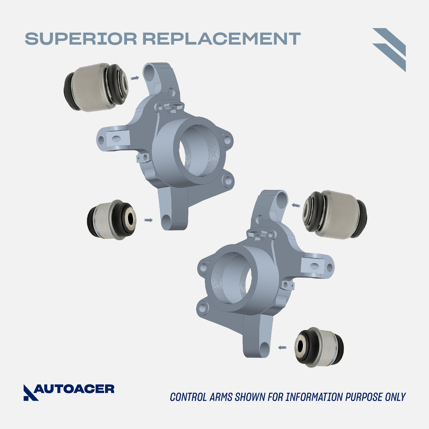 AUTOACER Front & Rear Control Arm Repair Kit 24p - Upper Lower Control Arm PU Bushings, Knuckle Bushings & Ball Joints For LAND ROVER LR3, LR4, Range Rover Sport