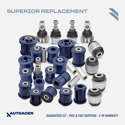 AUTOACER Front & Rear Control Arm Repair Kit 24p - Upper Lower Control Arm PU Bushings, Knuckle Bushings & Ball Joints For LAND ROVER LR3, LR4, Range Rover Sport