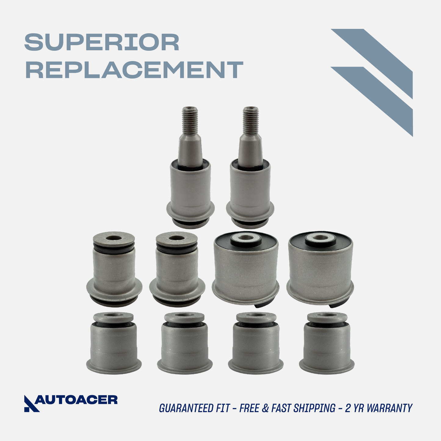 AUTOACER - Front Upper & Lower Control Arm Bushing Kit for Chevrolet Trailblazer, GMC Envoy, Saab 9-7x, 