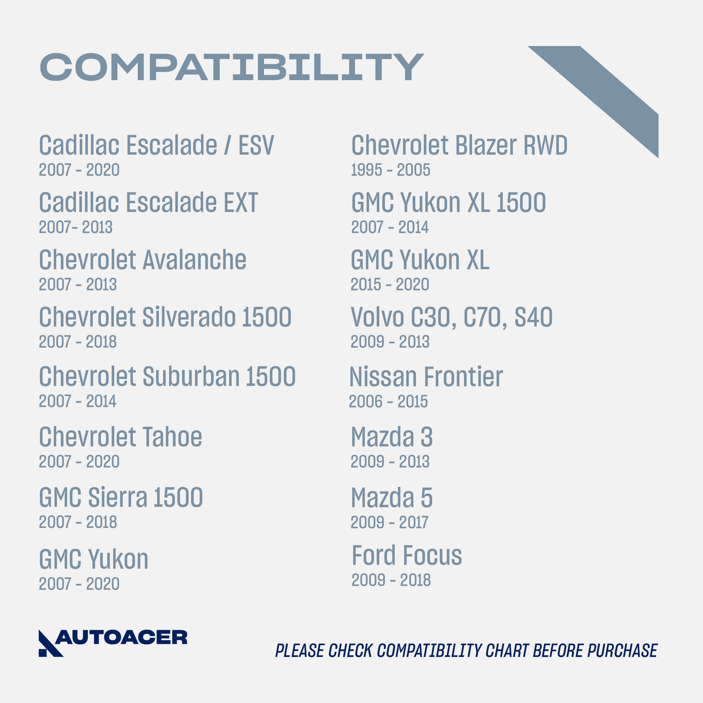 AUTOACER - 2p Front Sway Stabilizer Bar Link Kit PU Bushes for CADILLAC, CHEVROLET, GMC, VOLVO, NISSAN, MAZDA & FORD