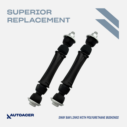 AUTOACER - 2p Front Sway Stabilizer Bar Link Kit PU Bushes for CADILLAC, CHEVROLET, GMC, VOLVO, NISSAN, MAZDA & FORD