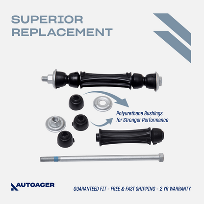 AUTOACER - 2p Front Sway Stabilizer Bar Link Kit PU Bushes for CADILLAC, CHEVROLET, GMC, VOLVO, NISSAN, MAZDA & FORD