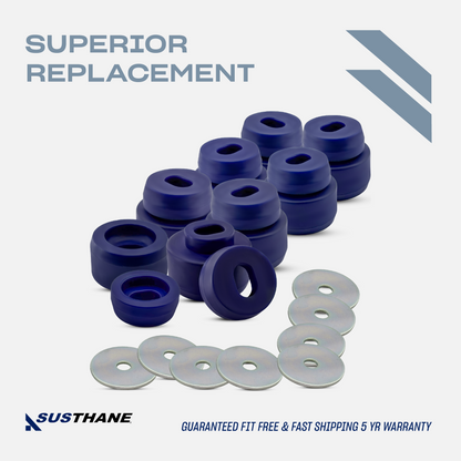 AUTOACER - 16p PU Oval Body Mount Bush Kit For CHEVROLET Silverado, GMC Sierra 1500/2500 1999 - 2014 All Cab, 2WD / 4WD