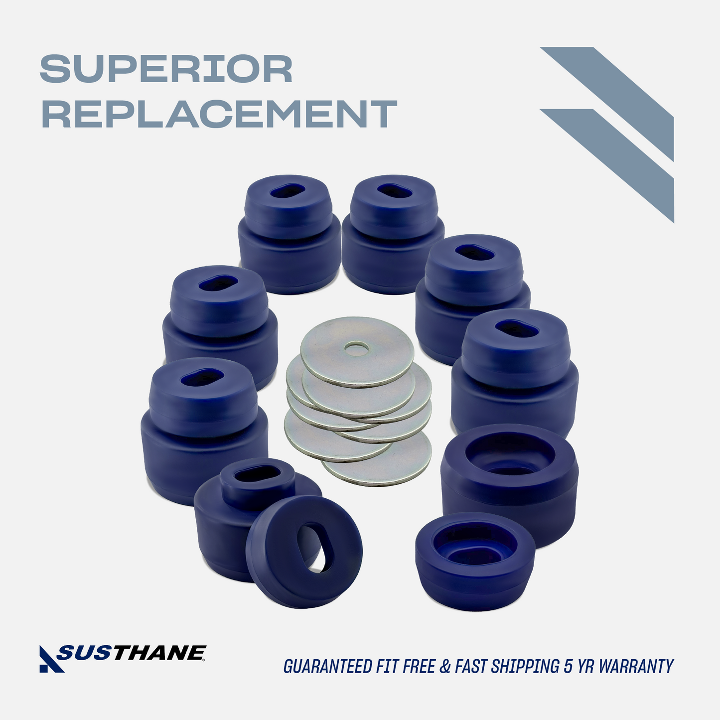 AUTOACER - 16p PU Oval Body Mount Bush Kit For CHEVROLET Silverado, GMC Sierra 1500/2500 1999 - 2014 All Cab, 2WD / 4WD