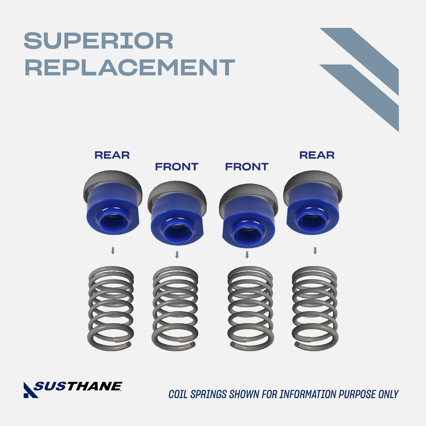 AUTOACER - 8p Front & Rear PU Spring Spacers 45mm / 1.75" for JEEP Wrangler TJ / Rubicon 1997 - 2006, Wrangler TJ Unlimited / Rubicon Unlimited 2004 - 2006