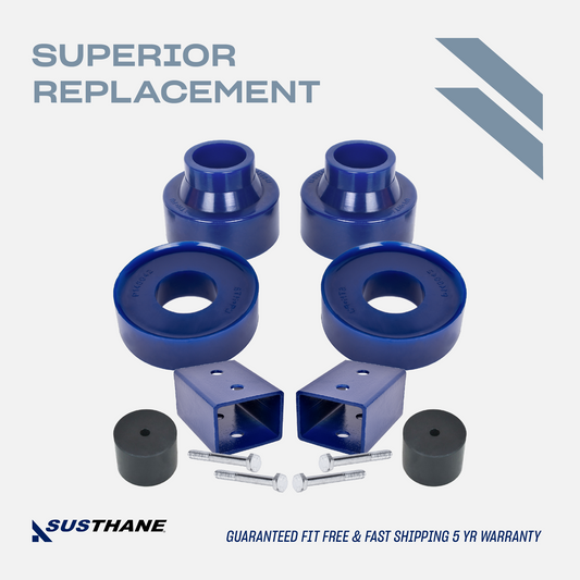 AUTOACER - 8p Front & Rear PU Spacer Kit 2.5" with Bump Stops for JEEP Grand Cherokee WJ 1999 - 2004