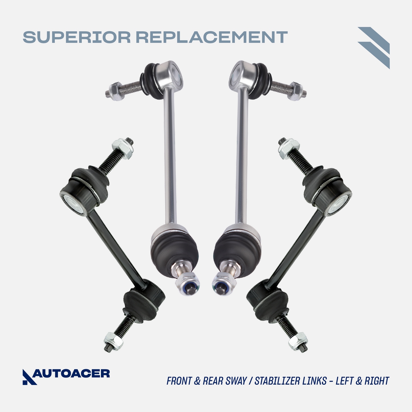 AUTOACER Front & Rear Suspension Kit 14p - Control Arms, Stabilizer Bar Links,  Tie Rods, Sway Bar Bushings For LINCOLN LS 2000-2002, FORD THUNDERBIRD 2002-2003