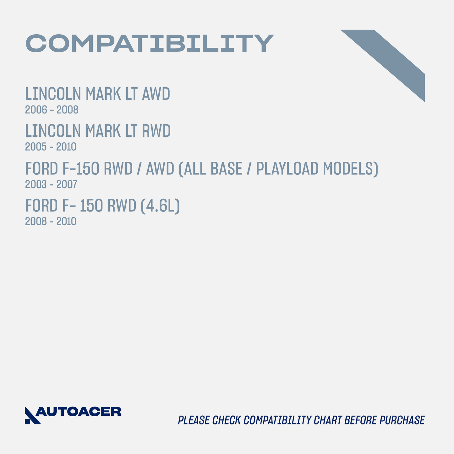 AUTOACER - 4p Front Lower Control Arm Bushing Kit For Ford F-150 & Lincoln Mark LT