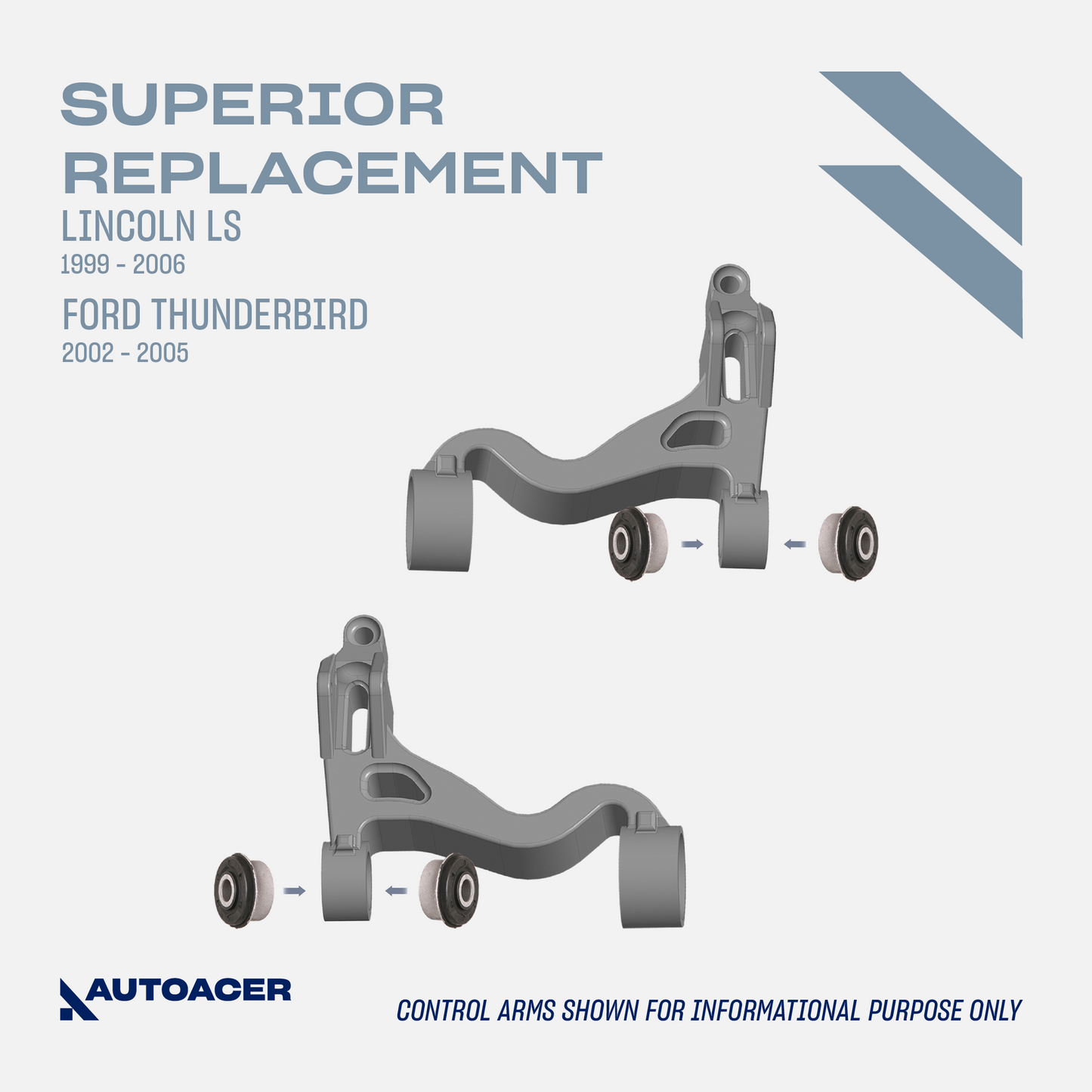 AUTOACER - 2p Front Lower Control Arm Bushing Kit with Insert Sleeves for LINCOLN LS 1999 - 2006 & FORD Thunderbird 2002 - 2005