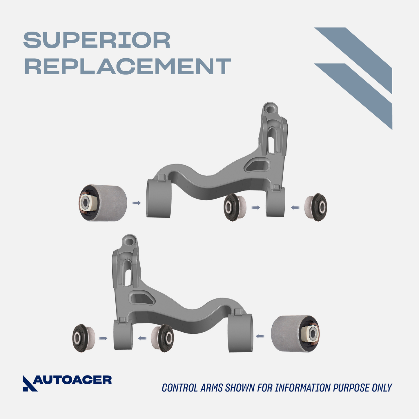 AUTOACER - Front Upper Control Arms, Lower Bushings & Ball Joints 16mm Kit 10 pcs for LINCOLN LS 2003-2006, FORD  Thunderbird 2003-2005