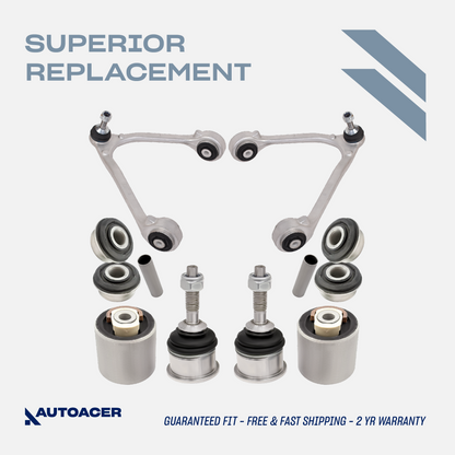 AUTOACER - Front Upper Control Arms, Lower Control Arm Bushings & Ball Joints 14mm Kit 10 pcs for FORD Thunderbird 2002-2003, LINCOLN LS 2000-2002