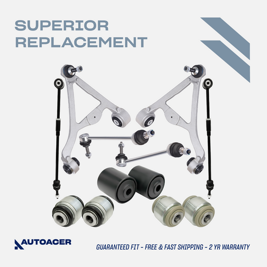 AUTOACER Suspension Kit 12p - Rear Upper Control Arms, Lower Hydra Bushings, Tie Rod Assembly & Sway Bar Links For LINCOLN LS 2000 - 2006, FORD THUNDERBIRD 2002 - 2005