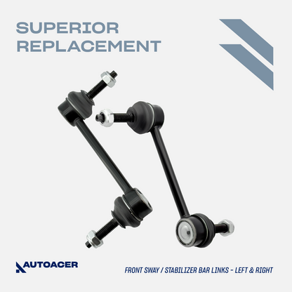 AUTOACER - 6p Front Upper Control Arms, Tie Rod Ends & Stabilizer Bar Link Kit for LINCOLN LS 2000 - 2006, FORD Thunderbird 2002 - 2005