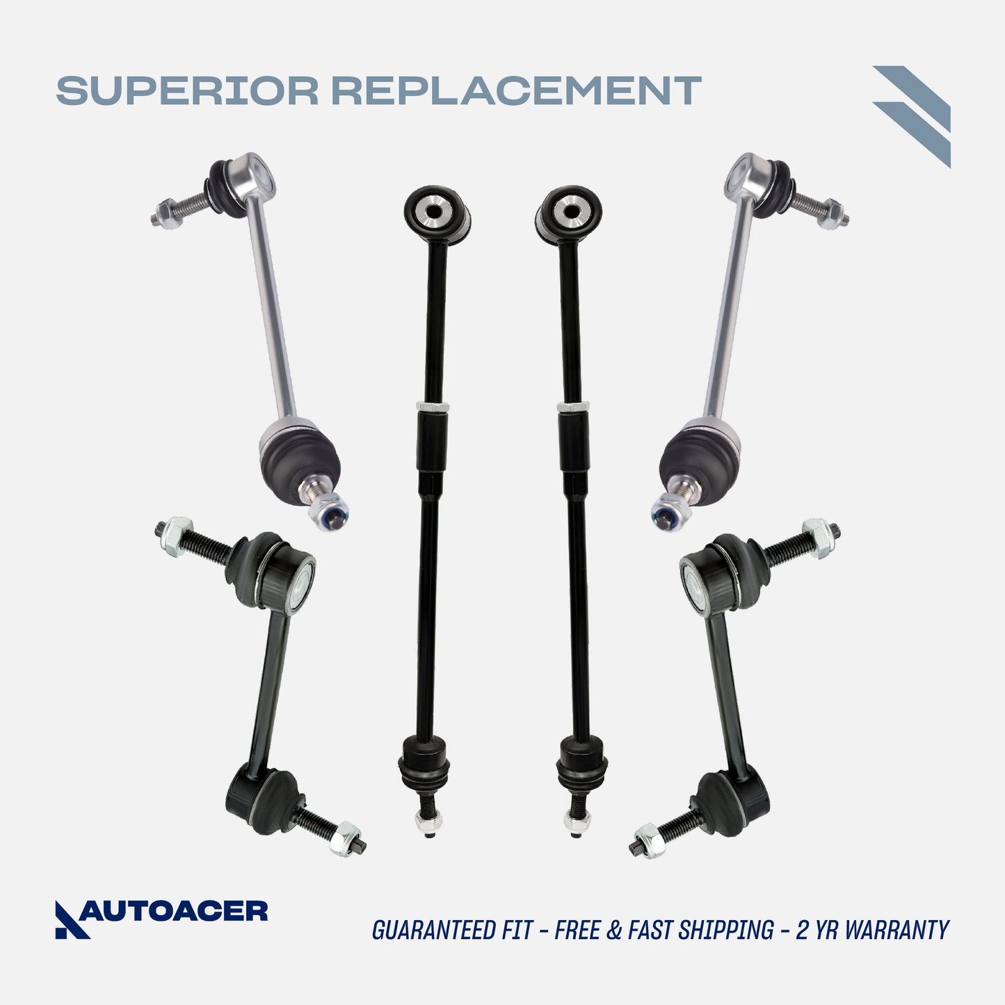 AUTOACER - 6p Front & Rear Stabilizer Bar Links, Rear Inner Outer Tie Rod Assembly For LINCOLN LS 2000-2006, FORD Thunderbird 2002-2005