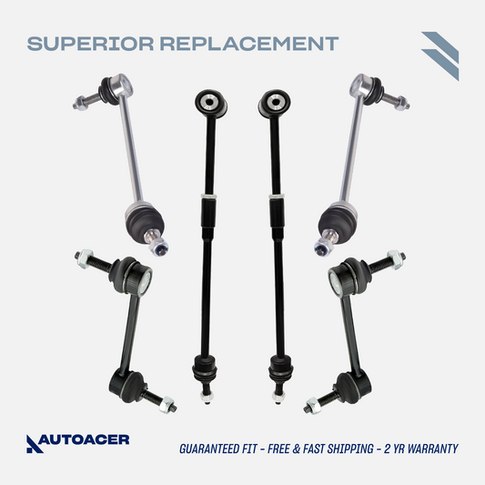 AUTOACER - 6p Front & Rear Stabilizer Bar Links, Rear Inner Outer Tie Rod Assembly For LINCOLN LS 2000-2006, FORD Thunderbird 2002-2005