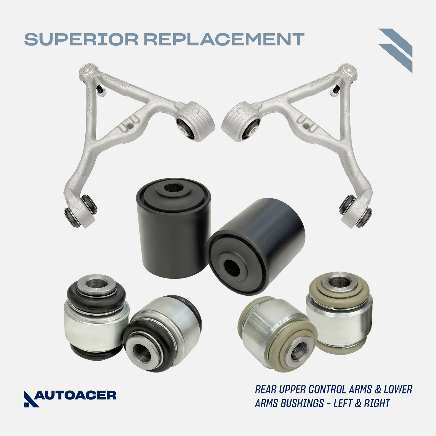 AUTOACER Front & Rear Suspension Kit 24p - Control Arms, Bushings, Knuckle Ball Joints 14mm, Sway Bar Links & Tie Rods For LS 2000 - 2002, THUNDERBIRD 2002 - 2003 