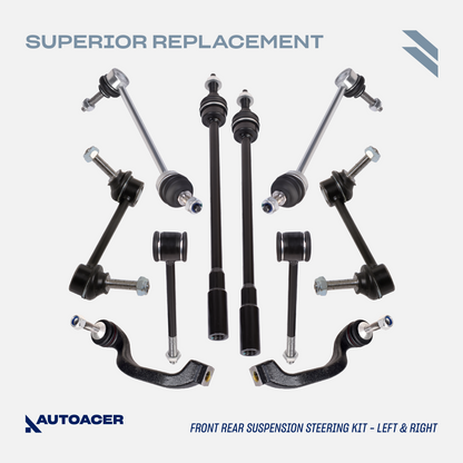 AUTOACER Front & Rear Suspension Kit 24p - Control Arms, Bushings, Knuckle Ball Joints 14mm, Sway Bar Links & Tie Rods For LS 2000 - 2002, THUNDERBIRD 2002 - 2003 