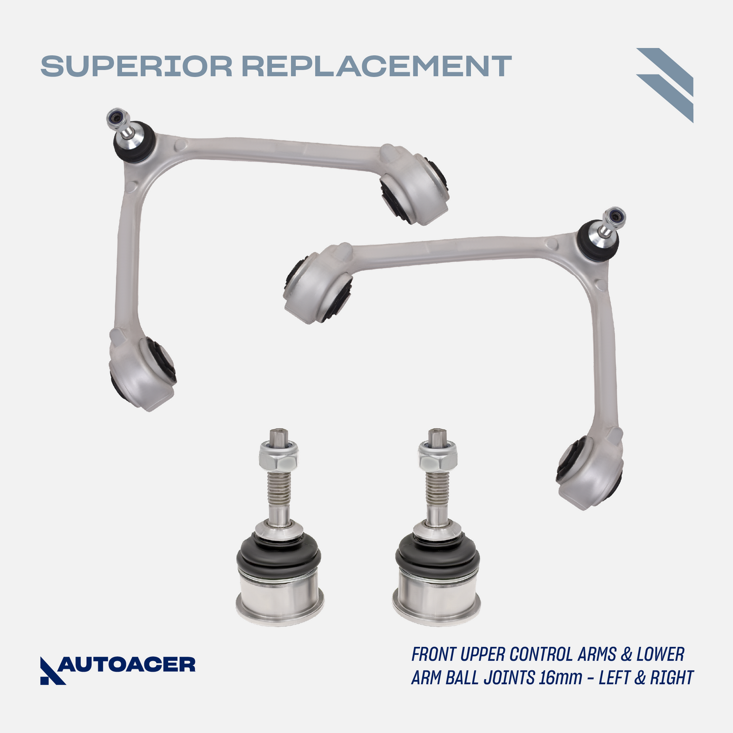 AUTOACER Front & Rear Suspension Kit 24p - Upper Control Arms, Lower Bushings, Knuckle Ball Joints 16mm, Sway Bar Links & Tie Rods For LINCOLN / FORD