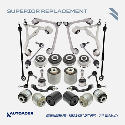AUTOACER Front & Rear Suspension Kit 24p - Upper Control Arms, Lower Bushings, Knuckle Ball Joints 16mm, Sway Bar Links & Tie Rods For LINCOLN / FORD