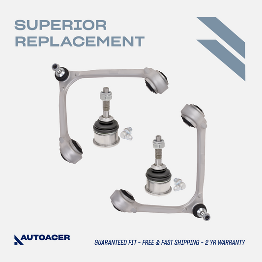 AUTOACER - 6p Front Upper Control Arms & Lower Arm Ball Joint 14mm for LS 2000, 2001, 2002, Thunderbird 2002, 2003