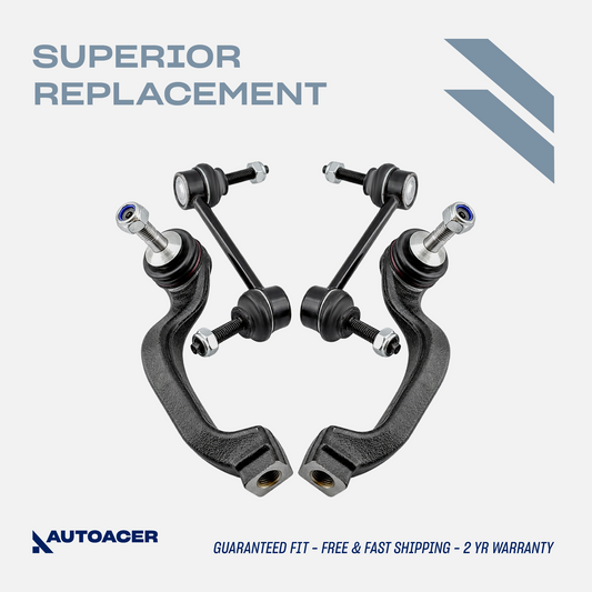 AUTOACER - 4p Front Sway / Stabilizer Bar Links & Outer Tie Rods For Lincoln LS 1999 - 2006, Ford Thunderbird 2002 - 2005