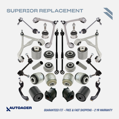AUTOACER Front & Rear Suspension Kit 26p - Upper Control Arms, Lower Bushings, Sway Bar Bushes, Ball Joints 16mm, Stabilizer Bar Links & Tie Rod Ends For LINCOLN / FORD