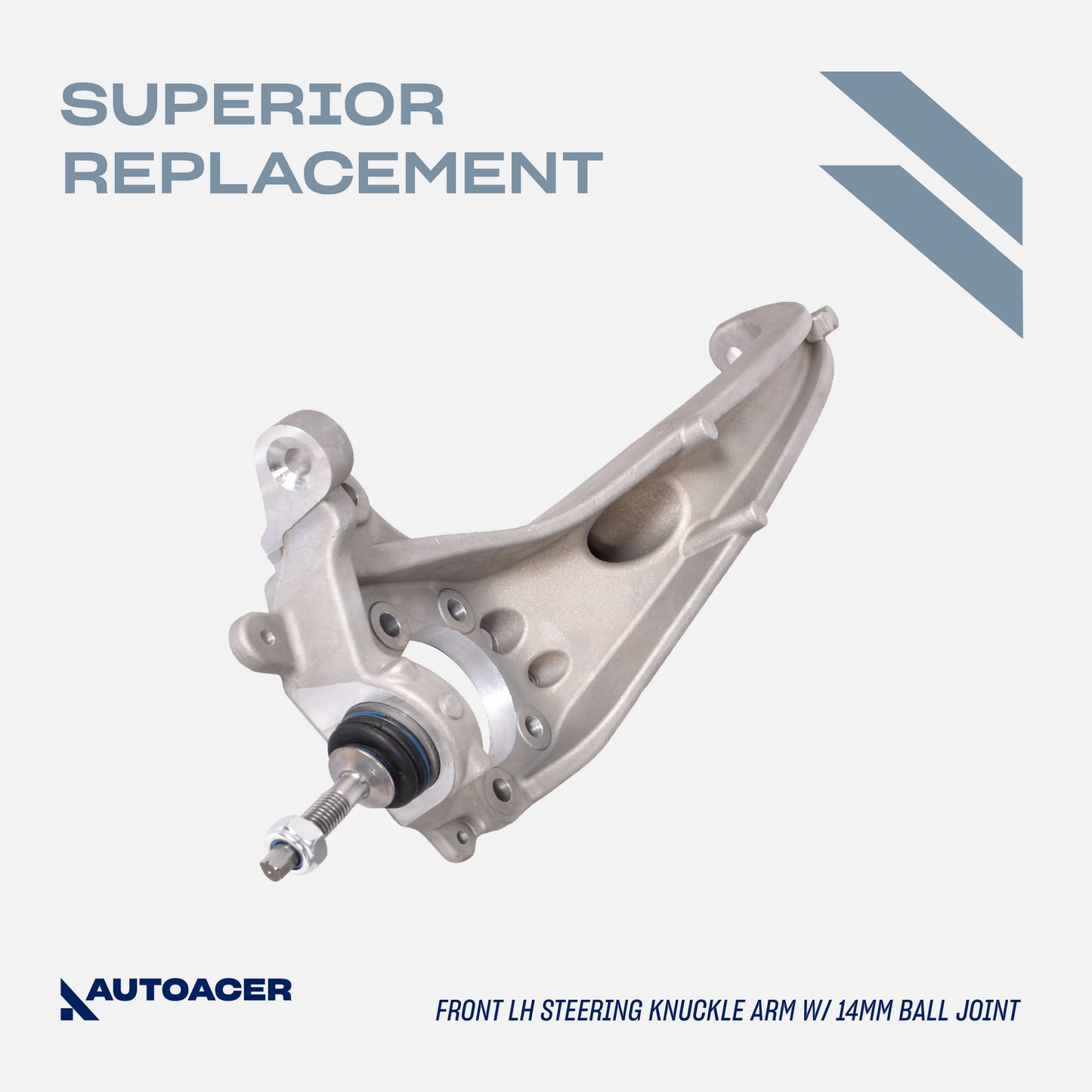 AUTOACER - 2p Front Lower Steering Knuckle Control Arm Right Side with Ball Joint Pre-Fitted & Ball Joint 14mm Left Side For Lincoln LS 1999 - 2002, Ford Thunderbird 2002 - 2003