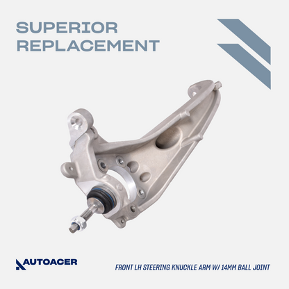 AUTOACER - 2p Front Lower Steering Knuckle Control Arm Right Side with Ball Joint Pre-Fitted & Ball Joint 14mm Left Side For Lincoln LS 1999 - 2002, Ford Thunderbird 2002 - 2003