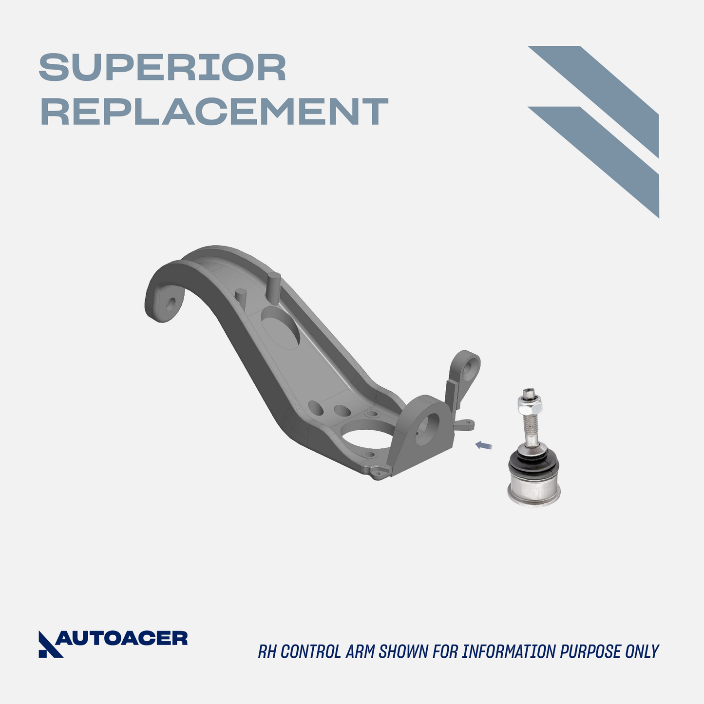 AUTOACER - 2p Front Lower Steering Knuckle Control Arm Right Side with Ball Joint Pre-Fitted & Ball Joint 14mm Left Side For Lincoln LS 1999 - 2002, Ford Thunderbird 2002 - 2003