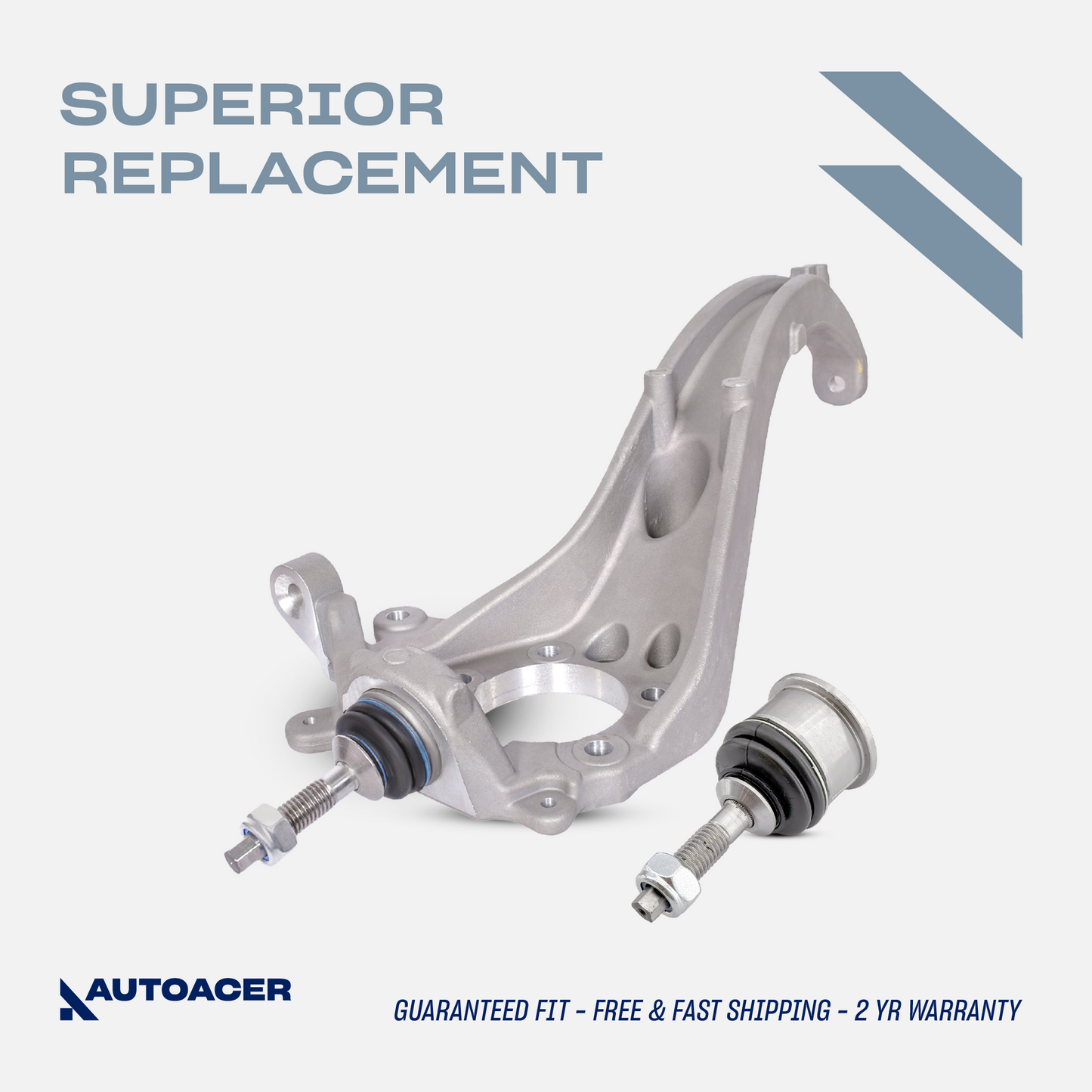 AUTOACER - 2p Front Lower Steering Knuckle Control Arm Right Side with Ball Joint Pre-Fitted & Ball Joint 14mm Left Side For Lincoln LS 1999 - 2002, Ford Thunderbird 2002 - 2003