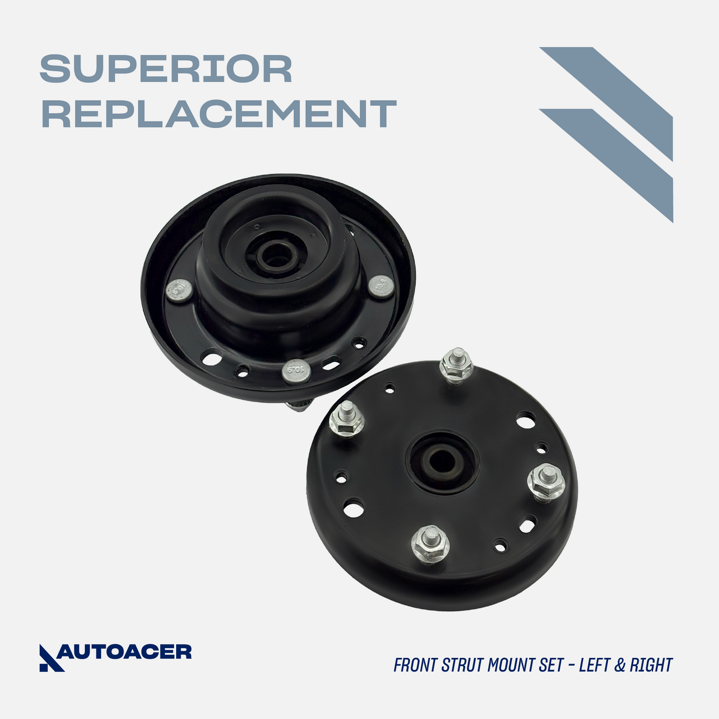 AUTOACER Front & Rear Suspension Strut Mount Kit 8p - Strut / Shock Mounts & Spring Seats (Rubber) For Ford Thunderbird 2002 - 2005, Lincoln LS 2000 - 2006