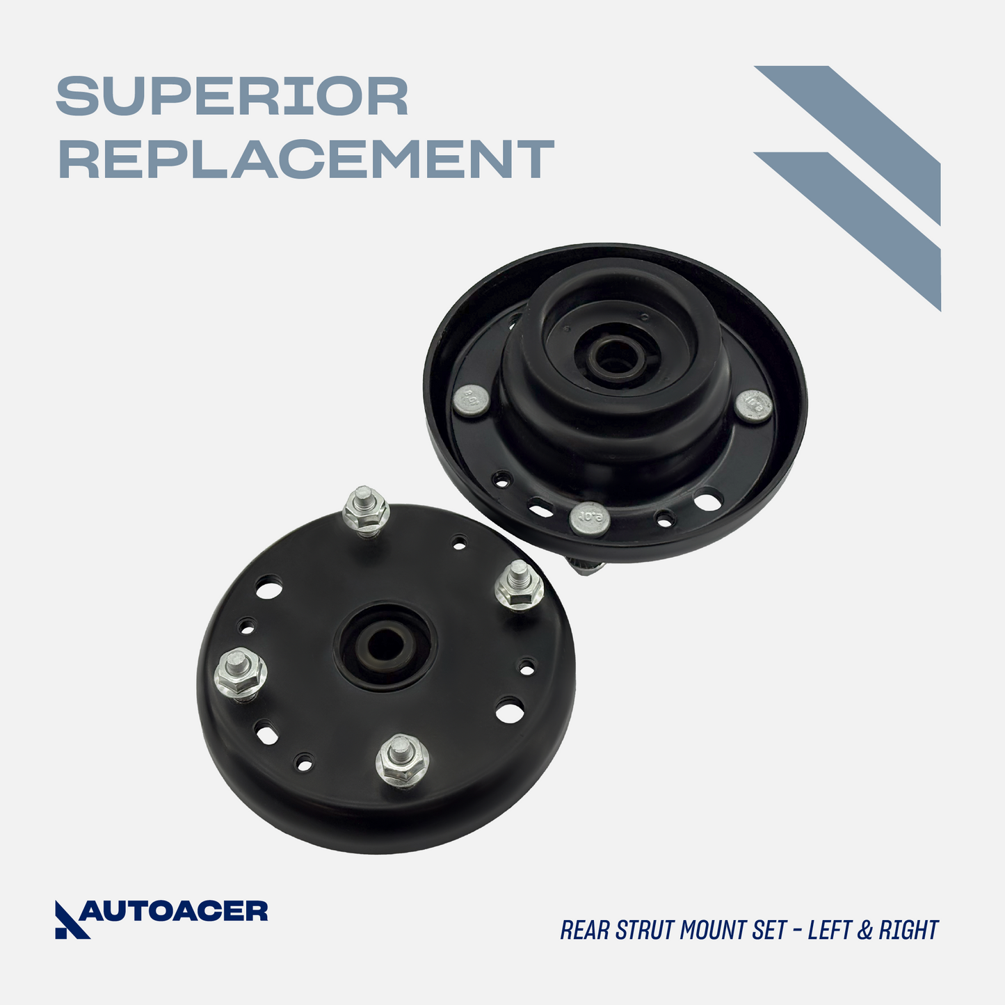 AUTOACER Front & Rear Suspension Strut Mount Kit 8p - Strut / Shock Mounts & Spring Seats (Rubber) For Ford Thunderbird 2002 - 2005, Lincoln LS 2000 - 2006