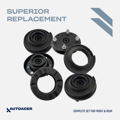 AUTOACER Front & Rear Suspension Strut Mount Kit 8p - Strut / Shock Mounts & Spring Seats (Rubber) For Ford Thunderbird 2002 - 2005, Lincoln LS 2000 - 2006