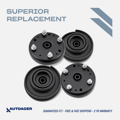 AUTOACER Front & Rear Suspension Strut Mount Kit 8p - Strut / Shock Mounts & Spring Seats (Rubber) For Ford Thunderbird 2002 - 2005, Lincoln LS 2000 - 2006
